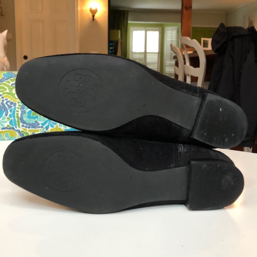 Tory Burch Black Suede Tall Zip Boots - Picture 4 of 5